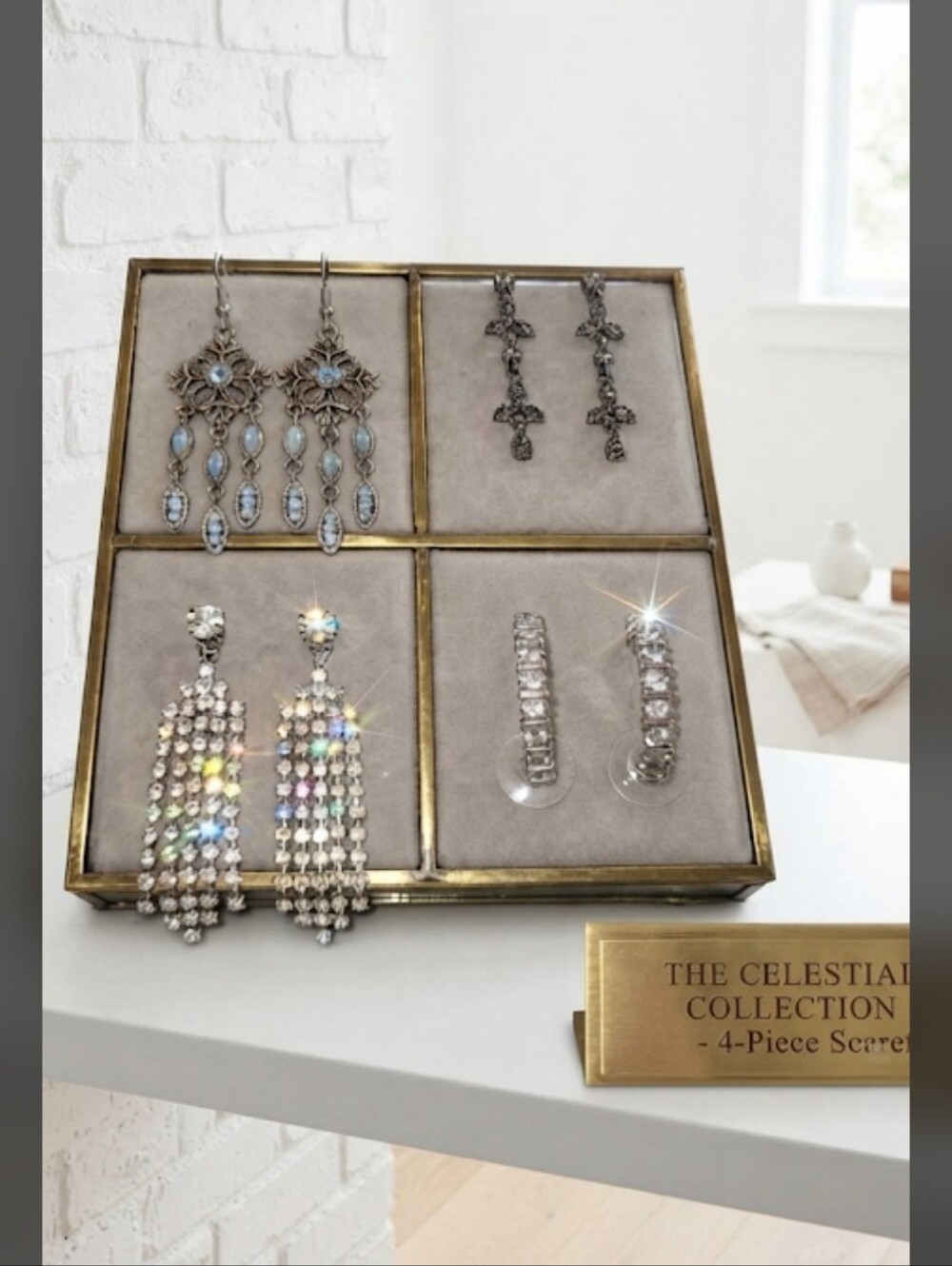 The Celestial Collection: 4-Pair Antique-Style & Sparkle Earring Set